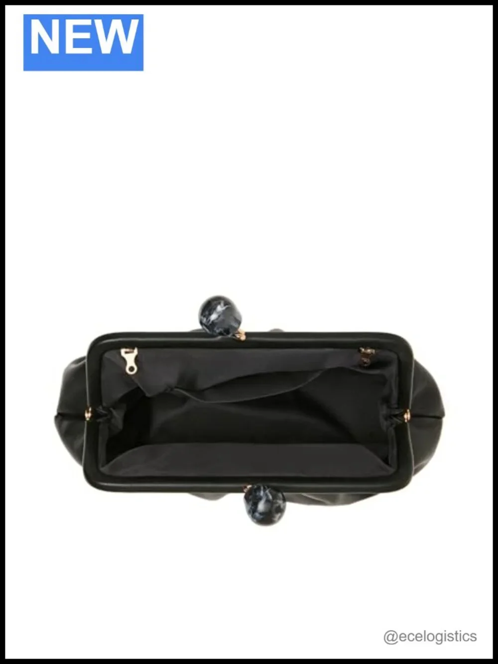 Faux Leather Pleated Frame Clutch with Kiss Lock Closure & Removable Crossbody